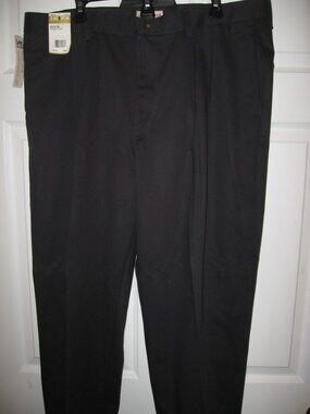 Lee Premium No-Iron Double Pleated Khaki Pants Men's 40 x 34 Black New w/ Tags